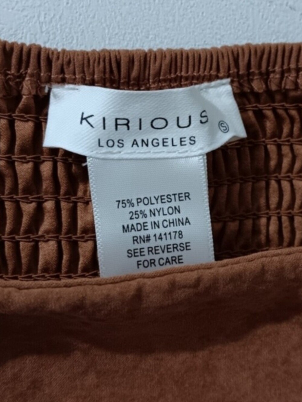 Kirious Pecan Brown Soft Faux Suede Square Neck Balloon Sleeve Corset Crop Top - Picture 2 of 2